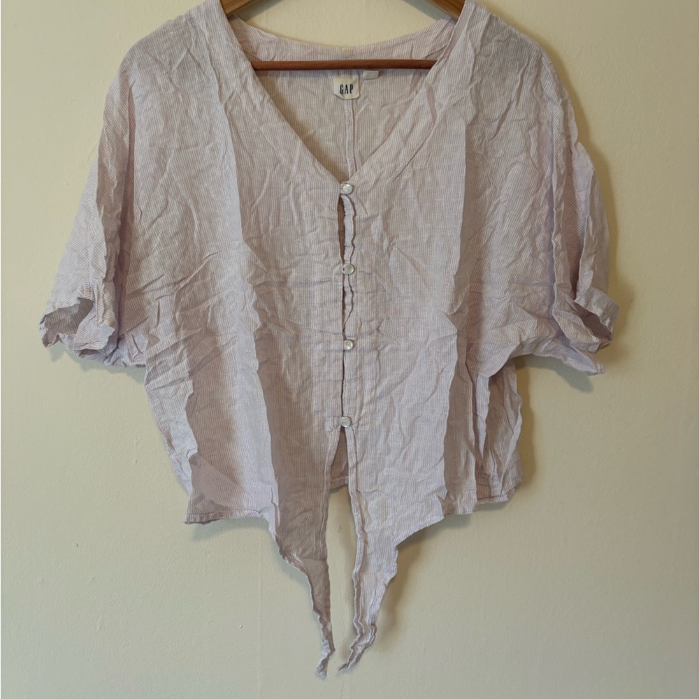 GAP Women's Pink striped Button-Down Top
